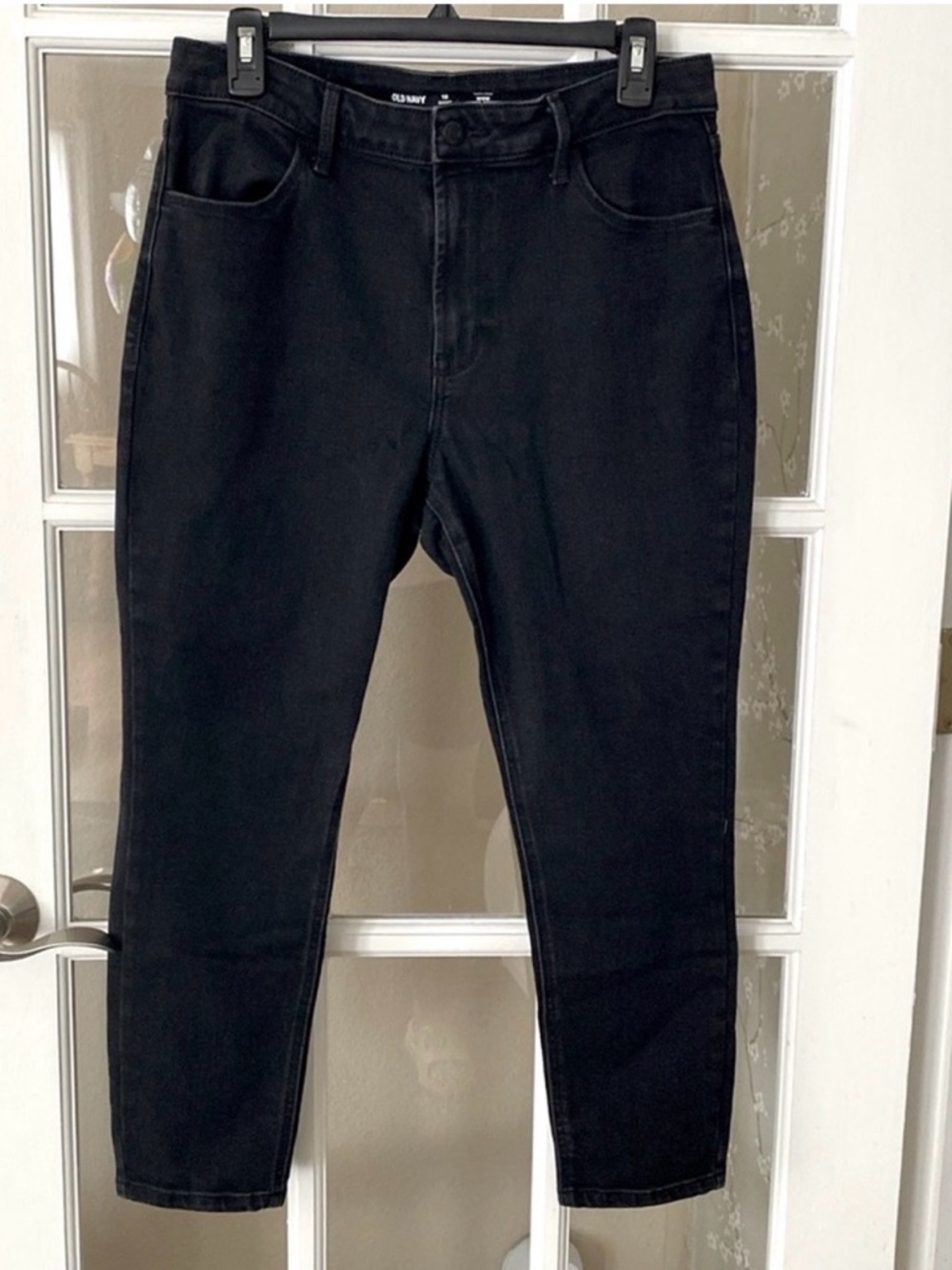 OLD NAVY High Rise Wow Super Skinny Black Jeans Sz 12 Short
